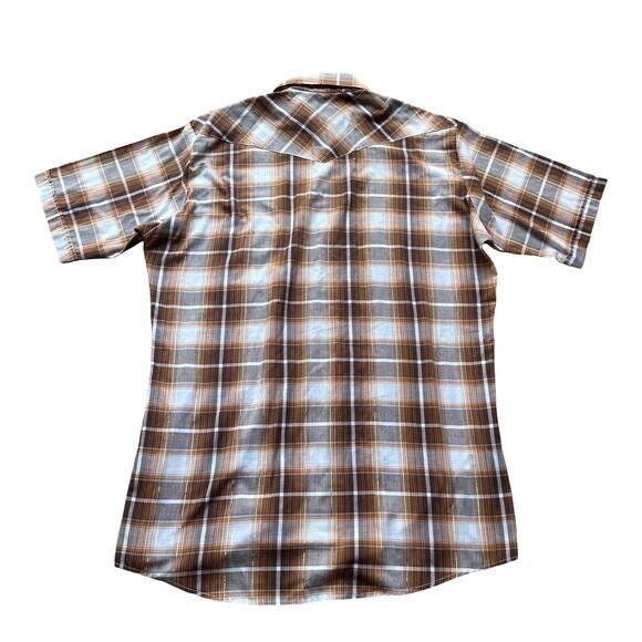 Vintage Saddle King Western SS Button Up Shirt Brown/Orange L/XL GUC - Picture 8 of 8